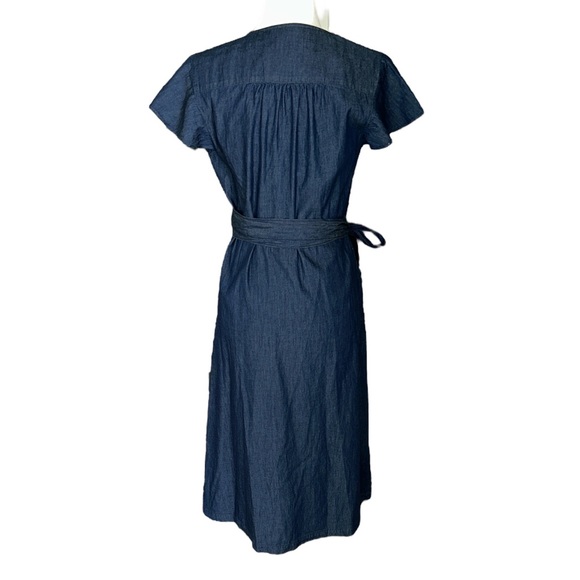 Draper James Dark Chambray Wrap Midi Dress - 6 - Picture 7 of 13